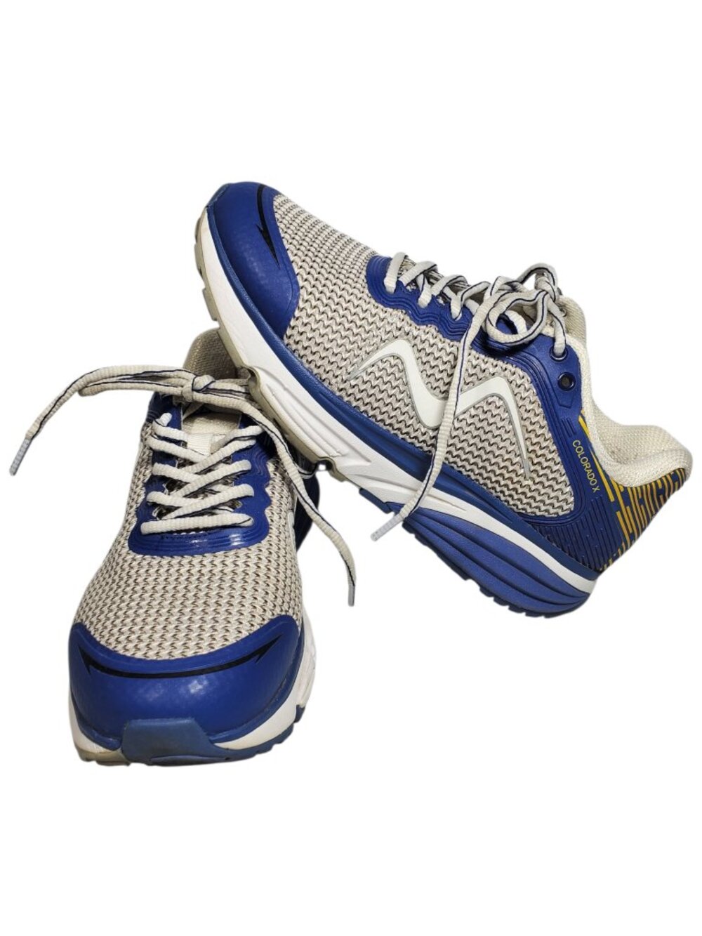 MBT Colorado X Walking Shoes Women's 7 White Blue Yellow Rocker Comfy Athletic